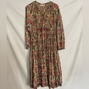 THE FOX AND THE MERMAID VENICE FLORAL MAXI DRESS Sz s/m